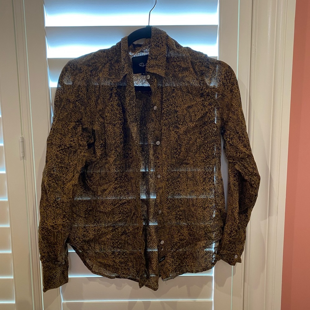 Cheetah print rails button down shirt
